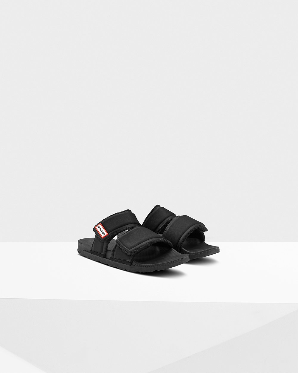 Womens Hunter Original Double Strap - Slides Black - 5908-YKHIC